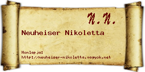 Neuheiser Nikoletta névjegykártya